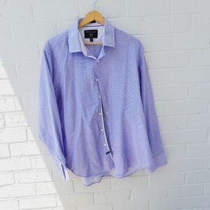 Report Collection Modern Fit Dress Shirt Jacquard Fabric Career sz: L (16.5 -34…